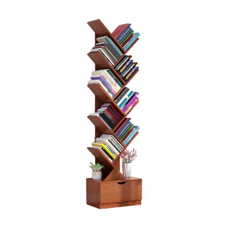 Modern Wood Bookcase, Closed Back Bookshelf for Any Room, 13.5" L X 8.5" W