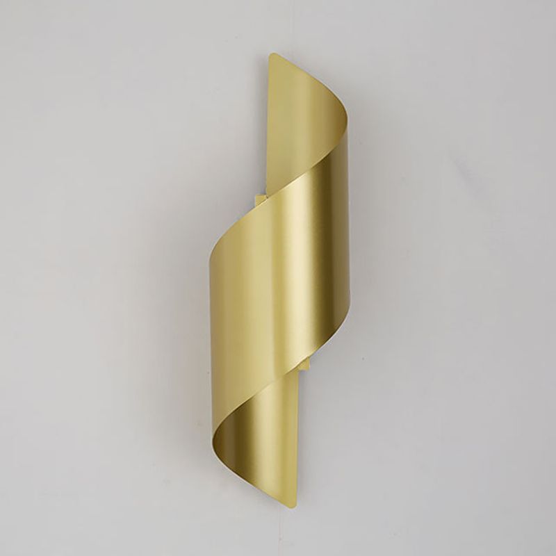 16.5" H Curve Shaped Metal Wall Mount Lamp Post-modern Simplicity LED Sconce Lights for Aisle Stairs