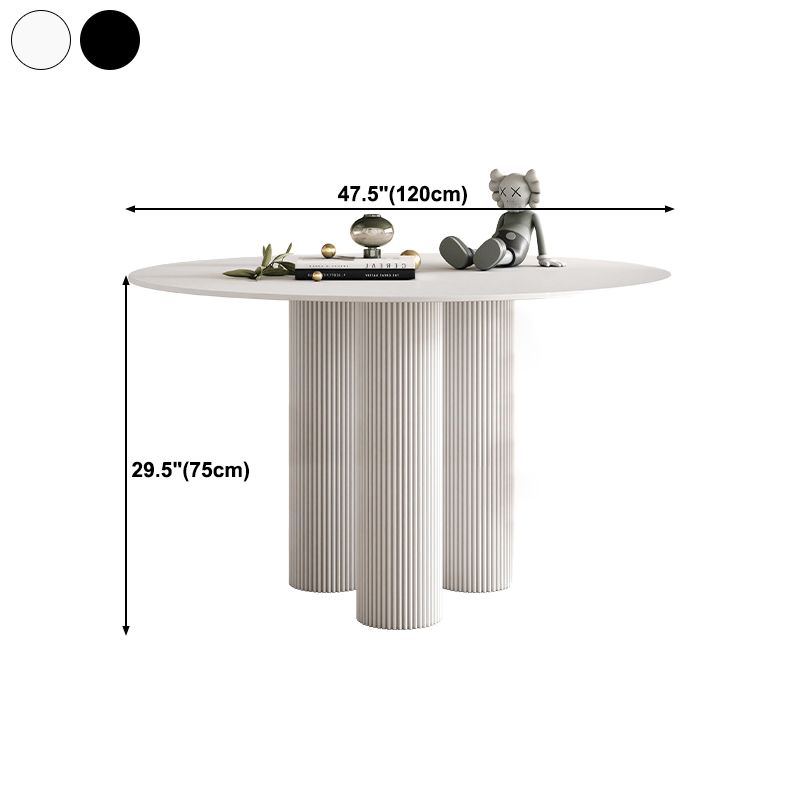 Round Dining Table Stone Top Dining Table with MDF Base for Dining Room