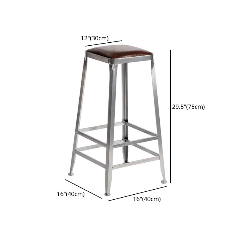 Industrial Leather Bar and Counter Stool Metal Stool with 4 Legs