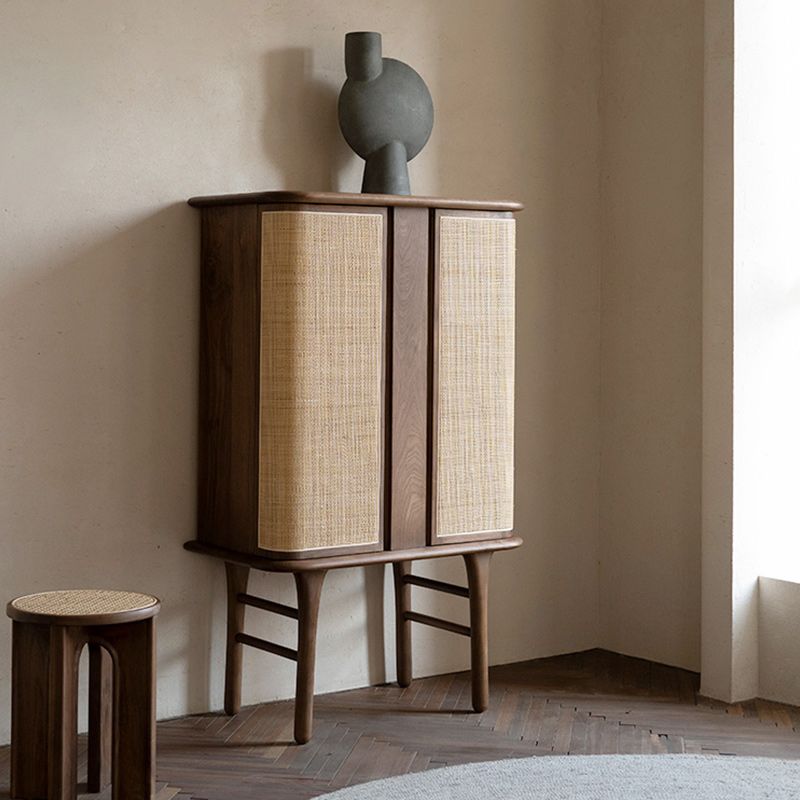 Rectangle Storage Cabinet Solid Wood Standard Cabinet with Doors