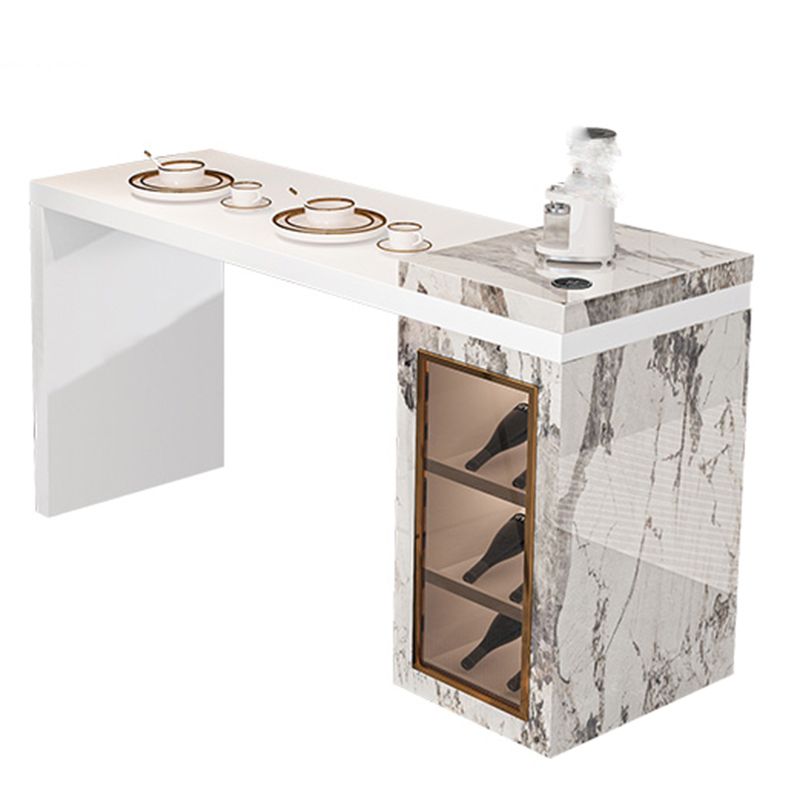 Modem & Contemporary Rectangle Stone Pub Bar Table for Living Room