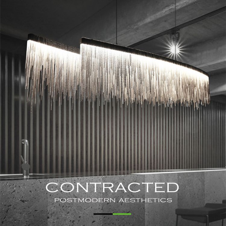 Aluminium kwast LED kroonluchter postmoderne stijl ophanglicht over eettafel
