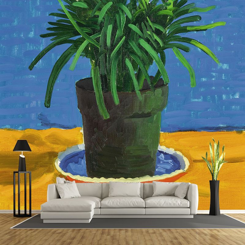 Moisture Resistant Flower Mural Decal Custom Size Artistry Wall Decor for Corridor
