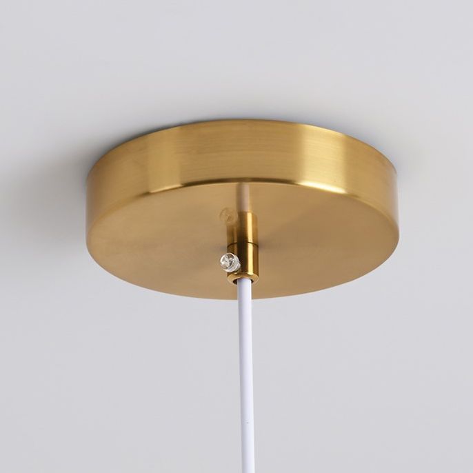 Gold Round Shape LED Pendant Lamp Modern Minimalist Metal Hanging Lamp for Living Room