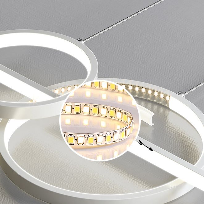 Modern Metal Island Light Geométrico 39.5 "Colgante de isla LED de ancho para comedor