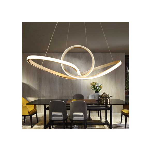 3 Color Opcional Moderno Twist Chandelier LED Lighting Lights para dormitorio de sala de estar