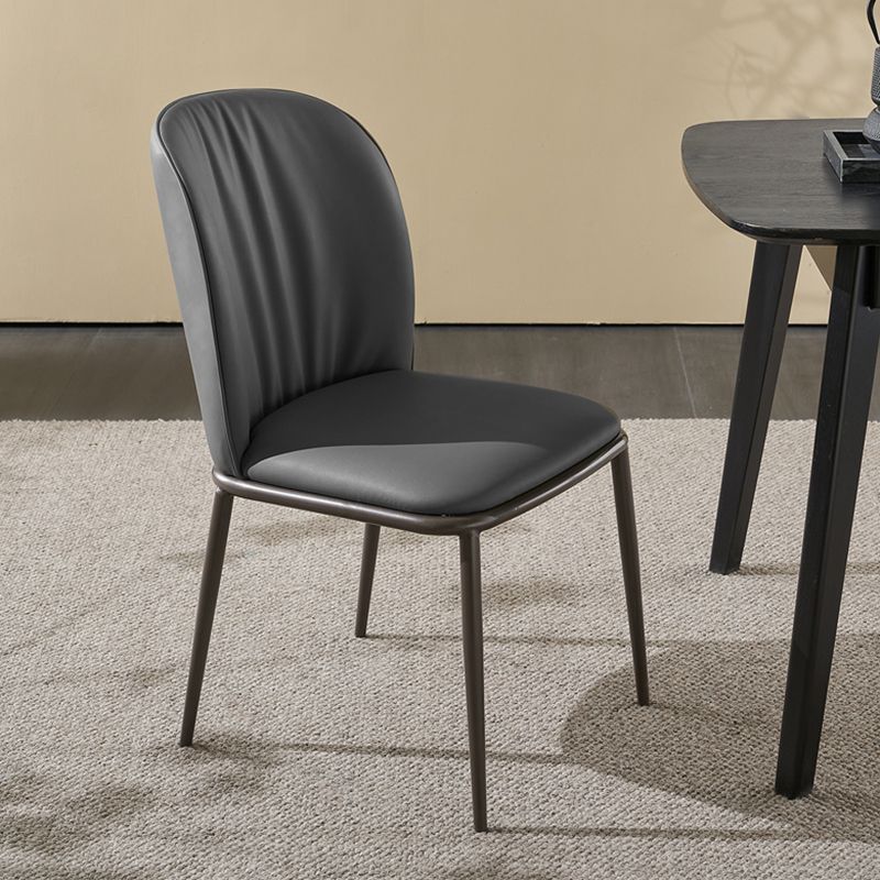 Contemporary Dining Chair Armless Dining Chairs with Metal Legs for Kitchen