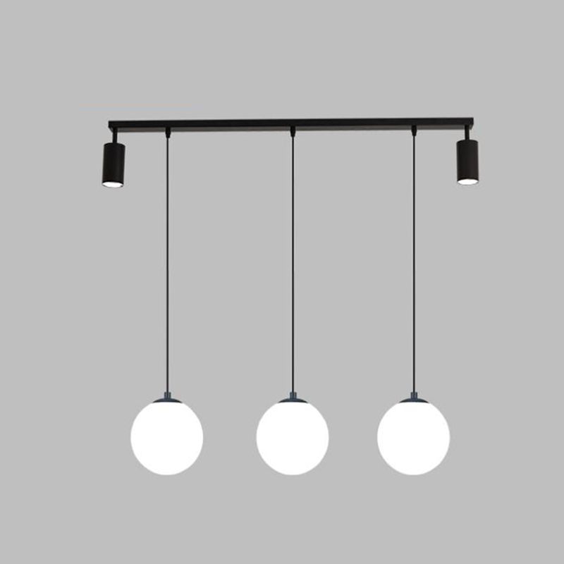 5 Light Cylinder Island Lighting Fixtures Contemporary Metal Island Lighting Ideas in Black