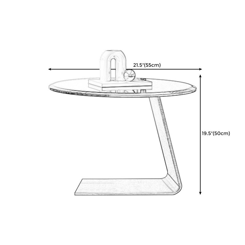Drum Base Design Cocktail Table Rock Plate/tempered Glass Desktop Coffee Table