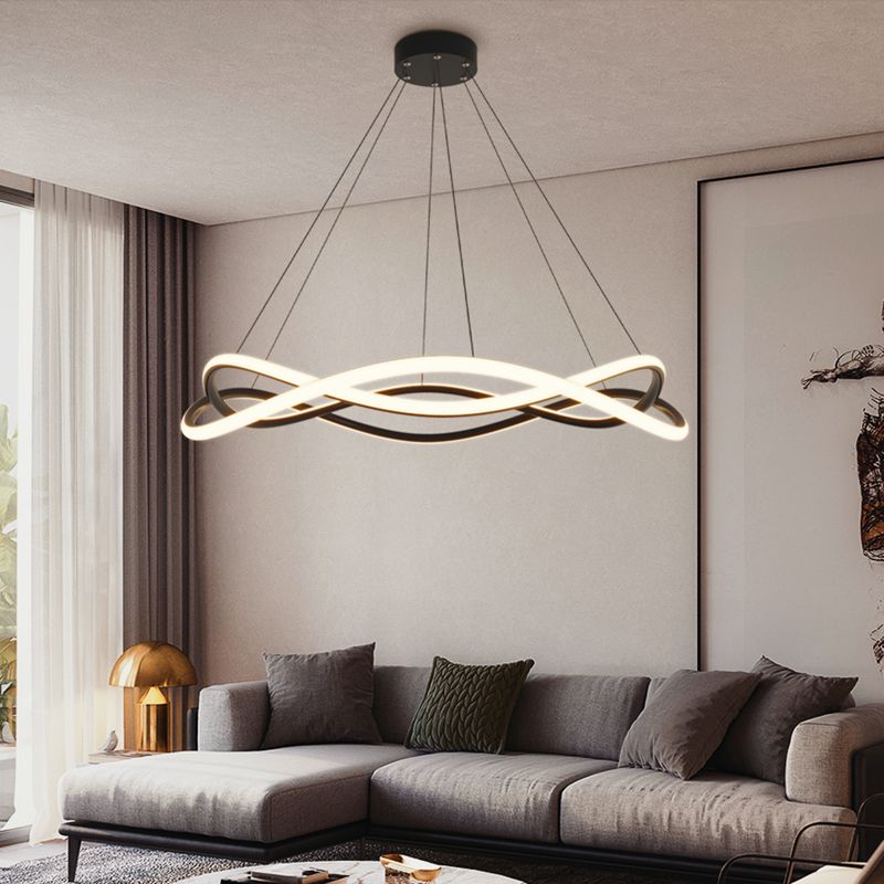 Twist Ceiling Lights White Acrylic LED Modern Styles for Living Room Bedroom