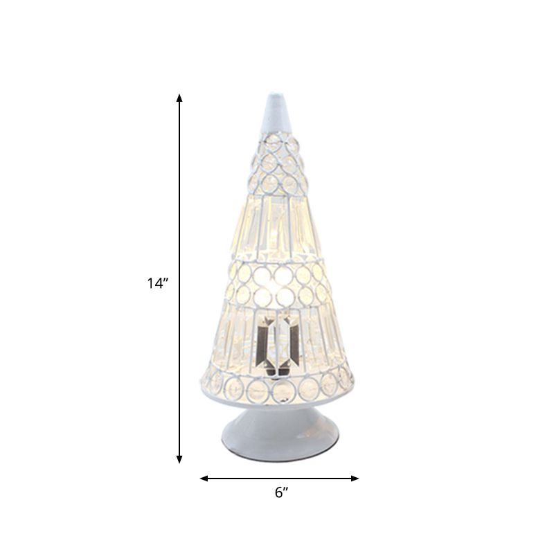Illuminazione da tavolo antica affusolata Lampada da comodino in metallo a 1 lampadina in bianco/nero per soggiorno
