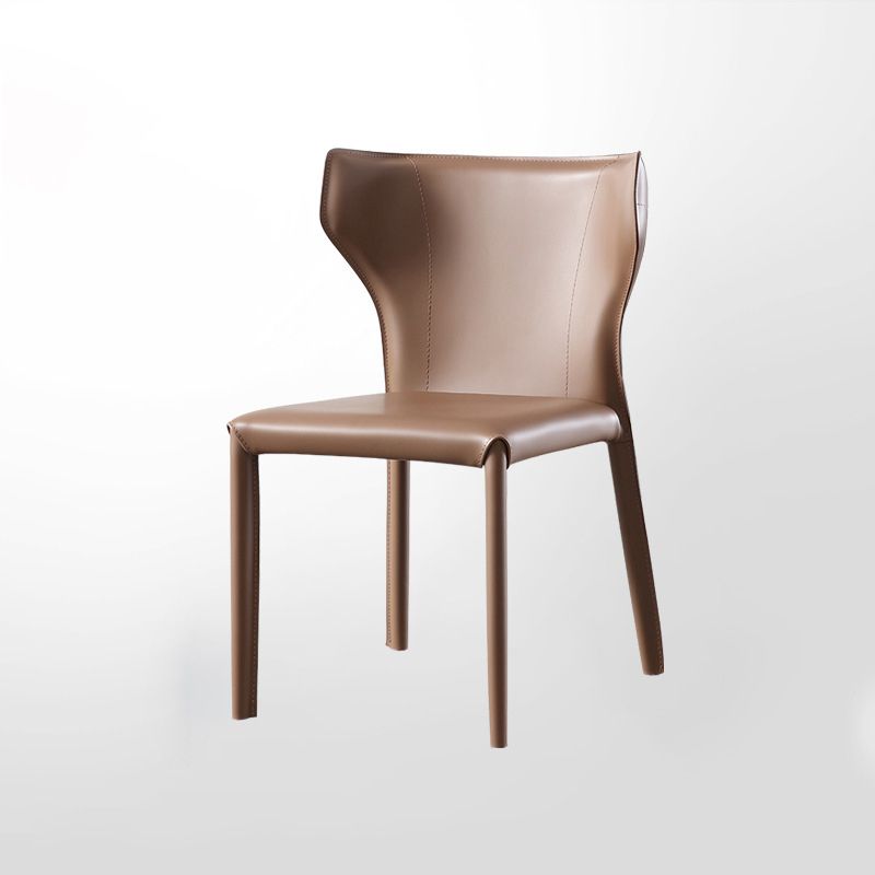 Moderner Ledermatt Mattes Side Stuhl Wingback Side Stuhl für Esszimmer
