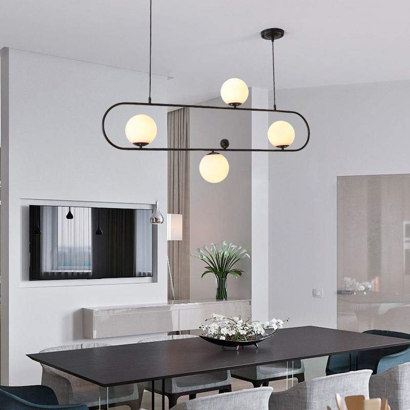 Glass Ball Shape Chandelier Light Modern Style Multi Lights Chandelier Light Fixture