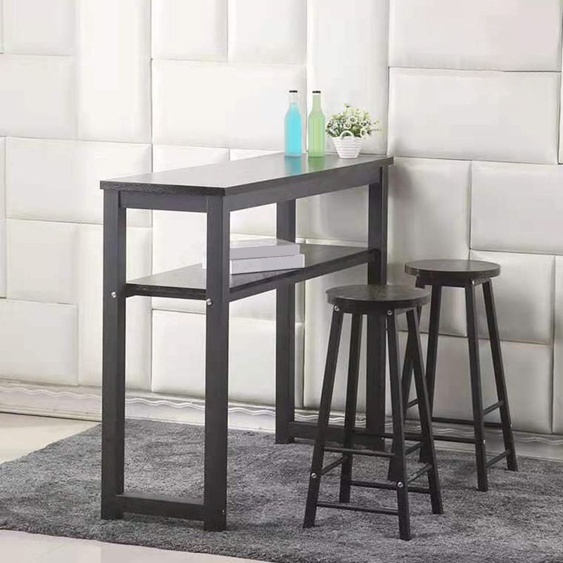 Rectangle Bar Table Contemporary Trestle Pub Table for Indoor and Breakroom