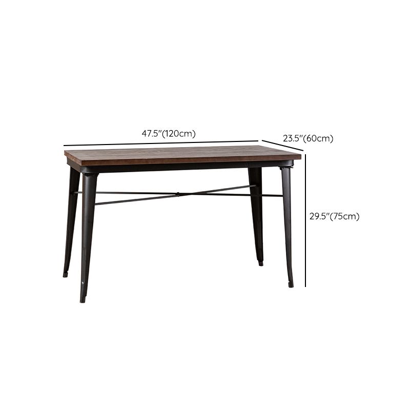 Industrial 4 Legs Pedestal Dining Table Pine Table for Dining Room