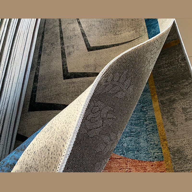 Minimalist Indoor Rug Geometry Pattern Modern Rug Polyester Anti-slip Area Rug for Living Room