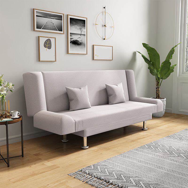 75"Modern Linen Recessed Arm Foldable Convertible Sleeper Sofa