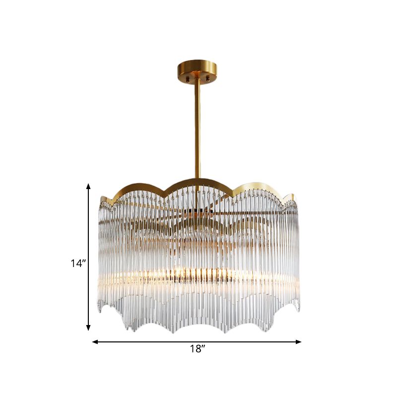 Crystal Gold Hanging Chandelier Round 6/9 Lights Traditional Ceiling Down Lighting Pendant for Bedroom