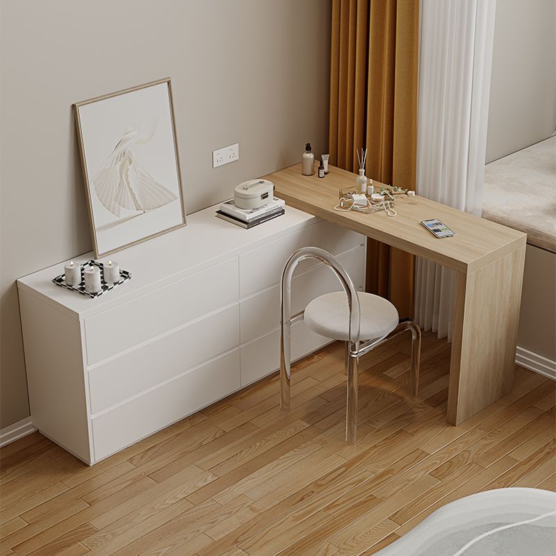 15.74" Wide Make-up Vanity White Makeup Vanity Desk Table with 6 Drawers
