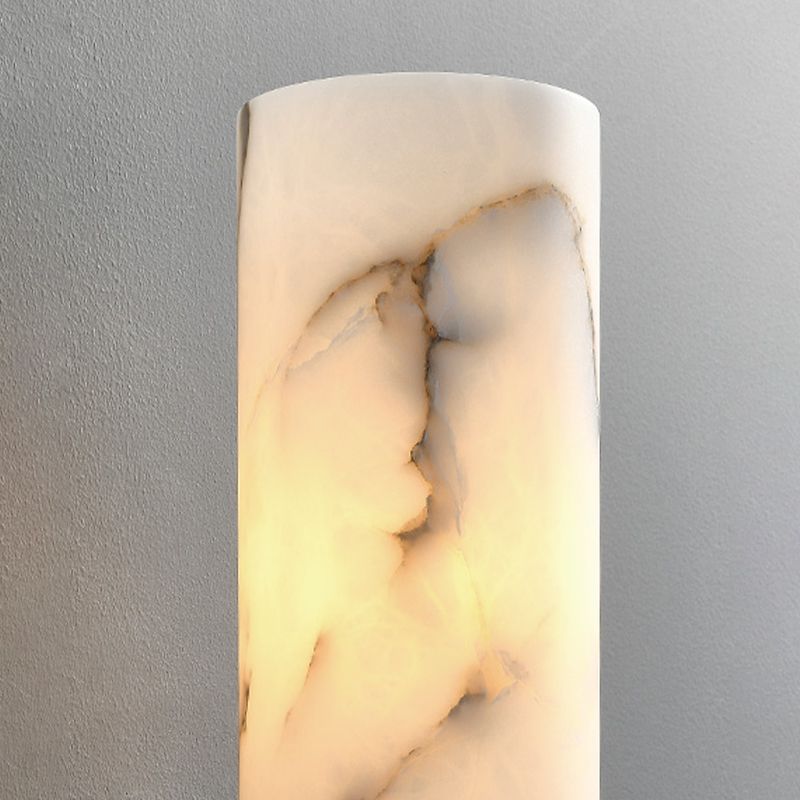 Single Modern Brass Wall Mounted Sconce Cylindrical Shaded Wall Light for Bedroom