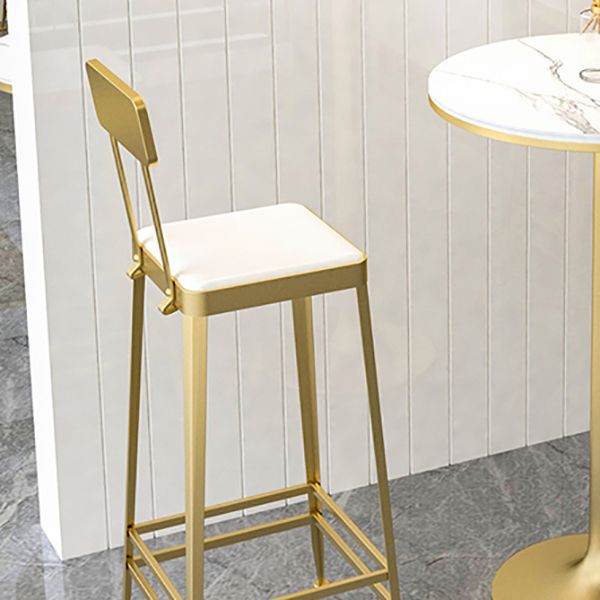 Industrial Low Back Barstools Square Bar Stools with Metal Base
