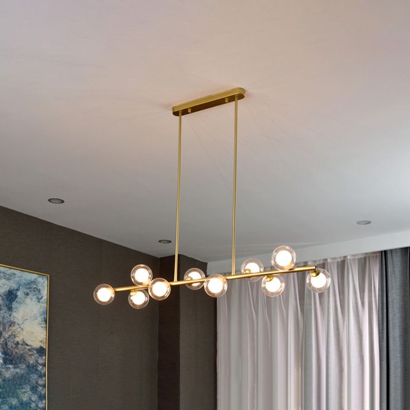 Gold Bubbles Island Luz colgante Simplicidad estilo lámpara de lámpara de vidrio