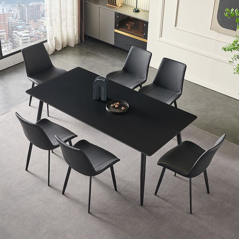 Simplicity Rectangle Dining Table Kitchen Metal Base Dining Table