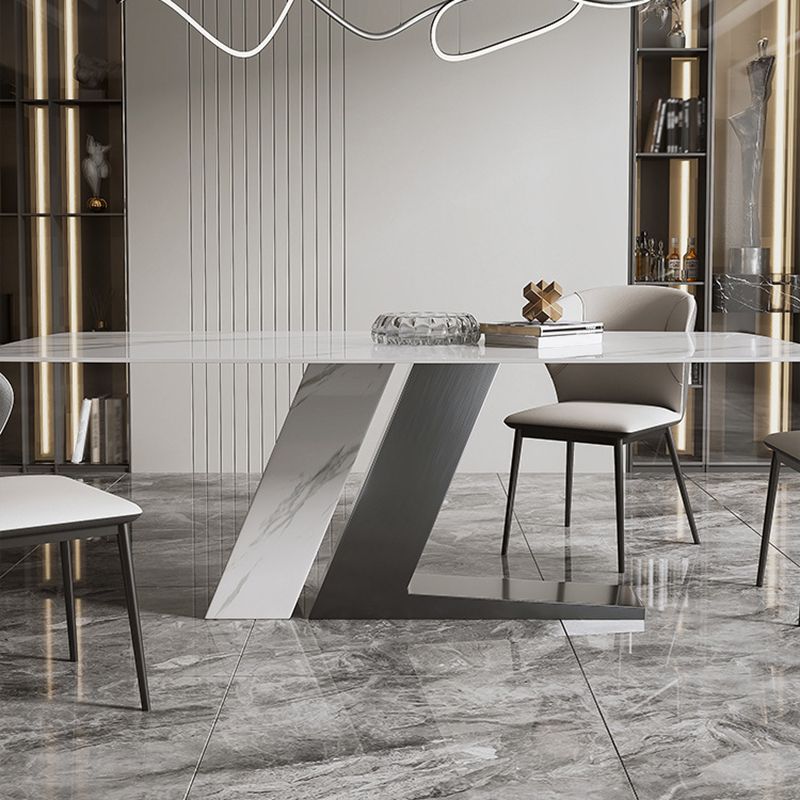 Glam Dining Rectangle Table Dining Sintered Stone Table for Home Use