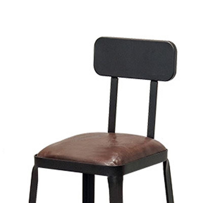 Contemporary Style Brown Barstool Low Back Bar Stool with Metal Legs
