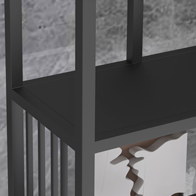 Industrial Metal Bookshelf Standard Black Open Back Bookcase with Shelves