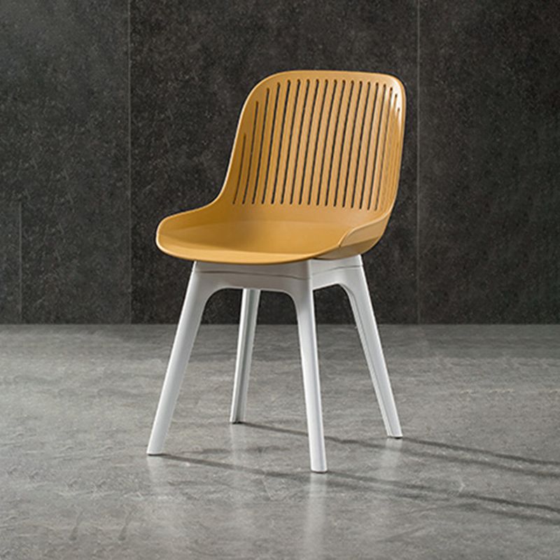 Nordic Style Armless Side Chairs Plastic Chairs with Plastic Legs for Home Use