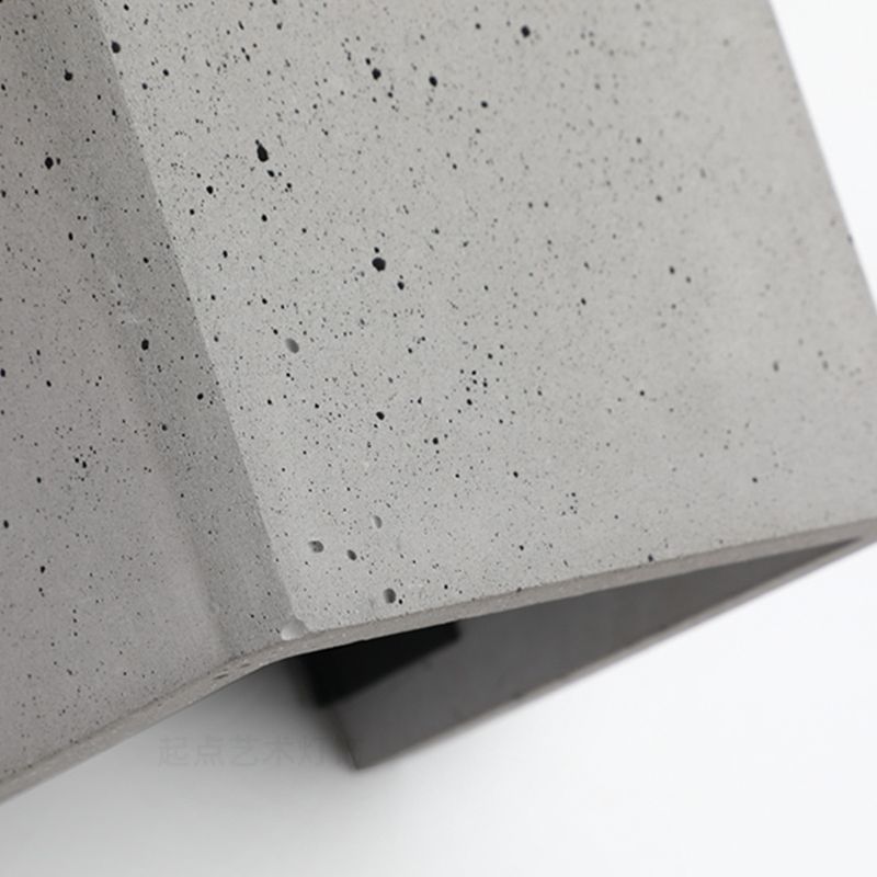 Industrial Cement Wall Light Cube Single Light Wall Sconce in Grey for Bedroom