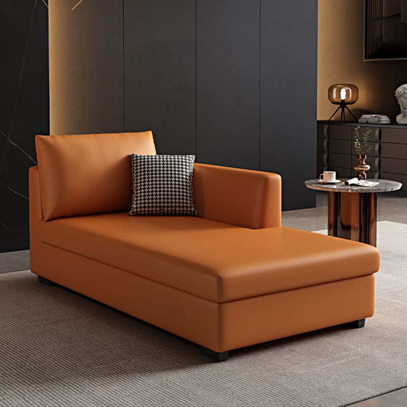 Modern Chaise Lounge Chair Recessed Arms Chaise with Pillows