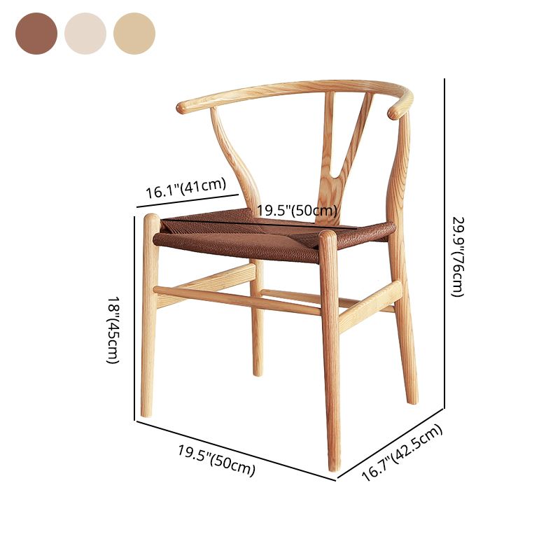 Silla de comedor de madera moderna, sillas de comedor de hueso con horquilla sin brazos para uso doméstico