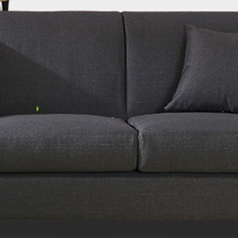 32.67" W Linen Square Arm Sofa Contemporary Standard Sofa with 2 Pillows