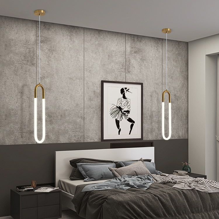 Gold Round Shape LED Pendant Lamp Modern Minimalist Metal Hanging Lamp for Living Room