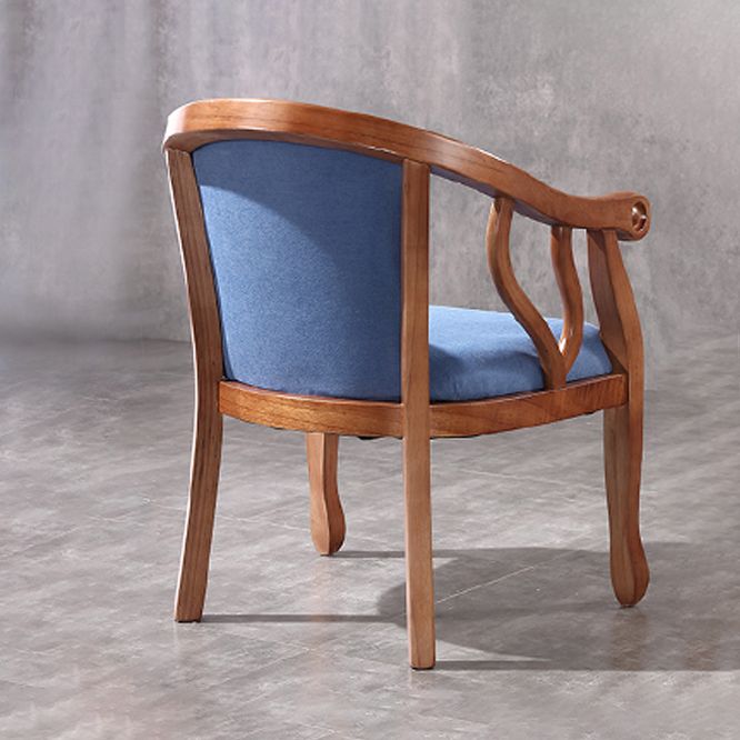 Silla de comedor de madera tradicional, silla de comedor de tela de lino para uso en restaurantes