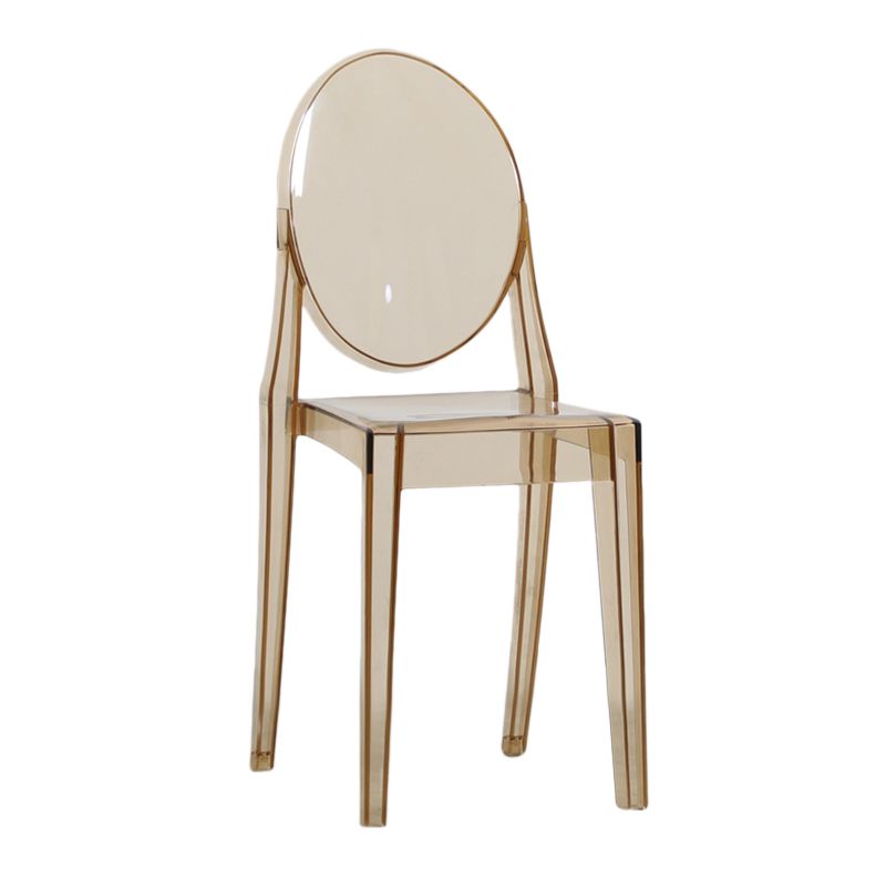 Chaise de salle à manger contemporaine en plastique, chaise à dossier ouvert avec 4 pieds pour la maison