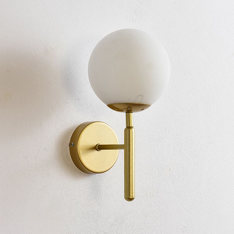 Contemporary Single Head Wall Sconce Glass Ball Shade Wall Mounted Light for Living Room