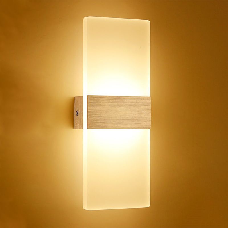 Rectangular Shape Wall Lamp Modern Style Acrylic 1-Light Wall Light for Living Room