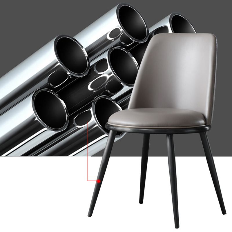 Glam Home Side Chair Metal Legs Upholstered Armless Dining Chair