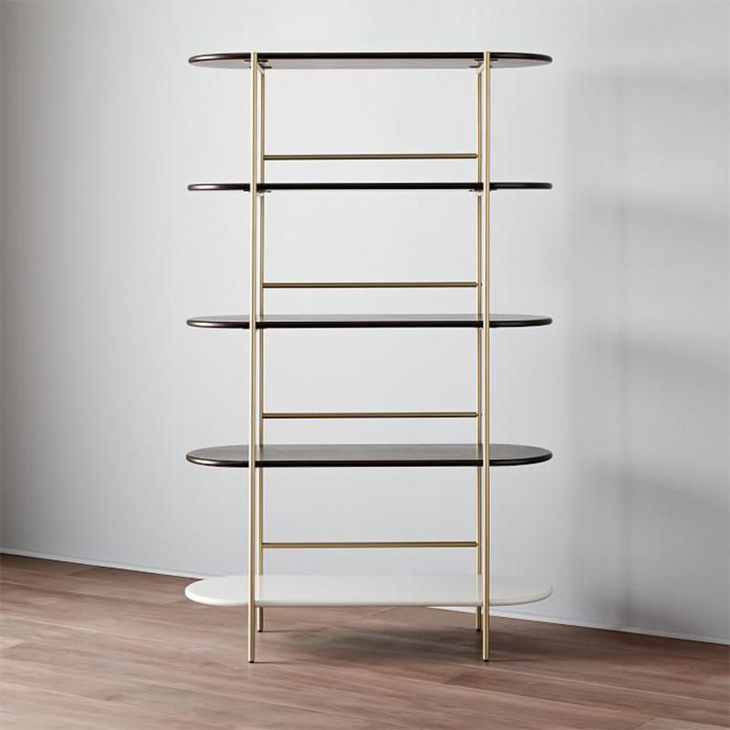 Modern Style Bookcase Metal Frame Open Back Bookshelf for Office Use
