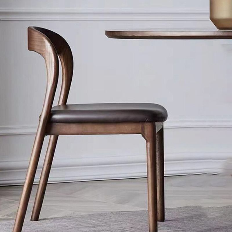 Contemporary Dining Room Solid Wood Side Chair Open Back Dining Side Chair