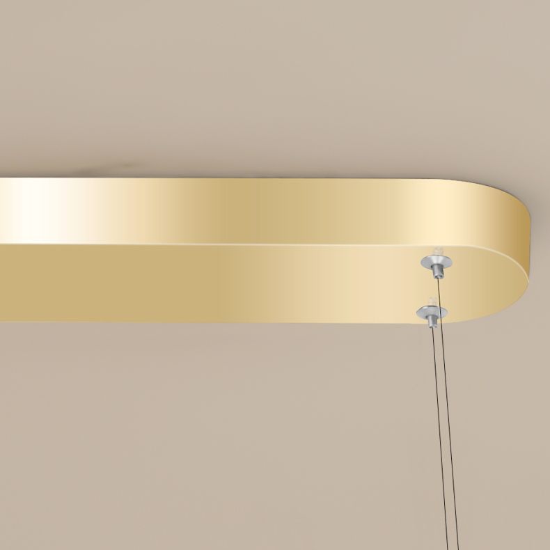 Oval LED Island Light White Acrylic Shade Hanging Lamp for Dinning Room