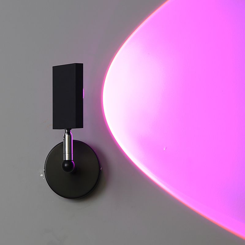 Modern Minimalist Style Armed Wall Mounted Light Fixture Metal 1 Light Sconce Light Fixtures in Black Finish