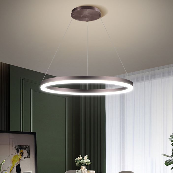Moderne orbikuläre Form Kronleuchter Licht Metall 1 helle Kronleuchter -Beleuchtungsstoffe in Braun