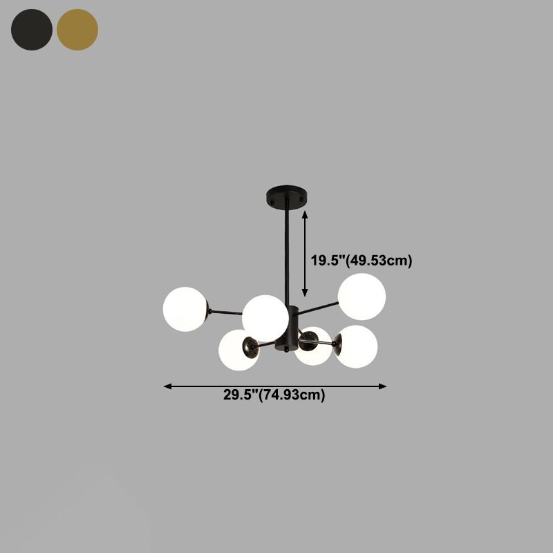 Modern Glass Shade Chandelier Globe Multi Light Chandelier Pendant for Bedroom