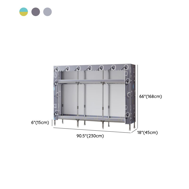 Metal Wardrobe Cabinet with Shelves Modern Wardrobe Armoire for Home