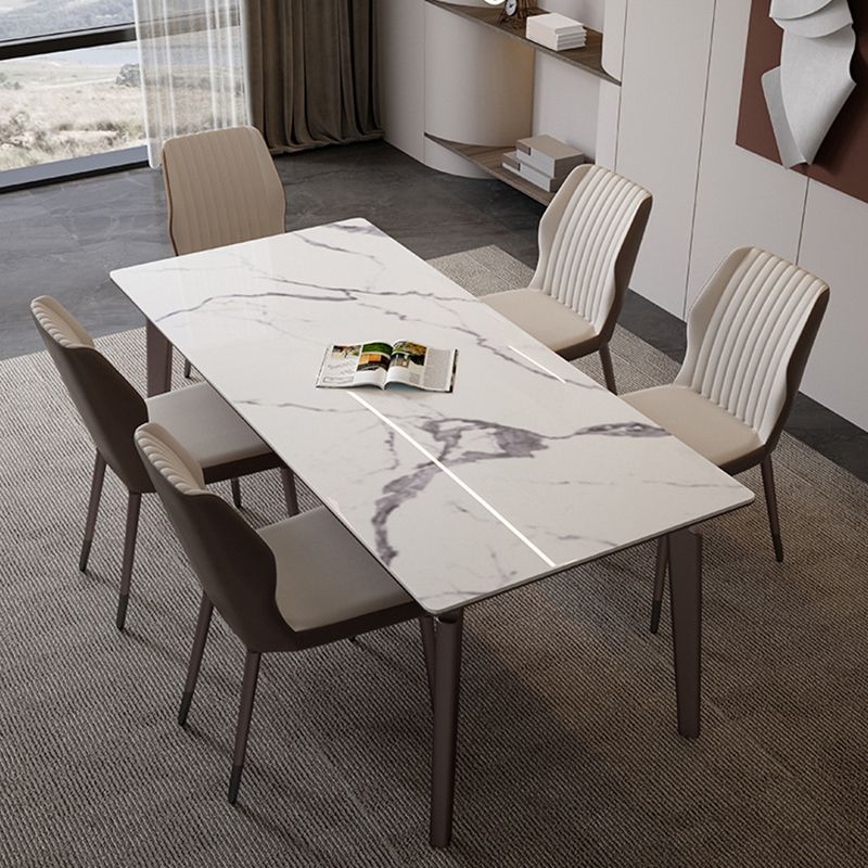 Modern 1/4/5/6 Pieces Rectangle Dining Set Sintered Stone Top Dinette Table Set